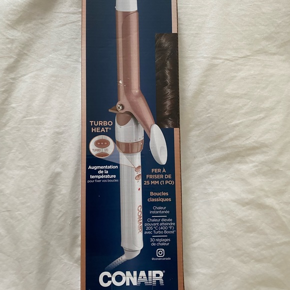 NEW 🔥CONAIR 🔥Double Ceramic Curling Iron; 1-inch; White/Rose Gold. - Picture 6 of 7